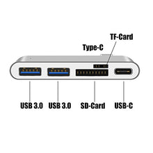 Load image into Gallery viewer, SING F LTD Type-C Hub Adapter 5 In1 USB C 3.0 Converter Charging Data Sync Card Reader Compatible with MacBook Pro
