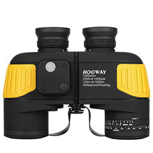 Load image into Gallery viewer, Hooway 7x50 Waterproof Fogproof Military Marine Binoculars w/Internal Rangefinder &amp; Compass for Navigation,Boating,Fishing,Water Sports,Hunting and More
