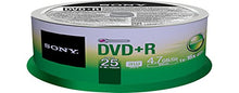 Load image into Gallery viewer, Sony 25DPR47SP 16x DVD+R 4.7GB Recordable DVD Media - 25 Pack Spindle
