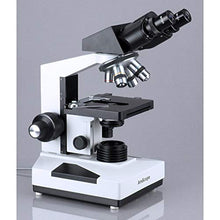 Load image into Gallery viewer, AmScope - 1600X Biological Compound Binocular Microscope + 50 Slides + 100 Coverslips - B490A-50P100S
