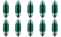CEC Industries #3175G (Green) Bulbs, 12 V, 10 W, SV8.5-8 Base, T-3.25 shape (Box of 10)