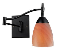 Load image into Gallery viewer, Elk 10151/1DR-SY Celina 1-Light Swing arm Sconce in Dark Rust with Sandy Glass
