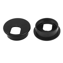 Load image into Gallery viewer, uxcell 2 Pcs Black Round Plastic Computer Desk Cable Grommet Hole Cover 50mm
