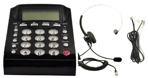 Work from Home Office Telephone Call Center Dial Key Pad Phone + Headset Headphone with Mute Volume Control