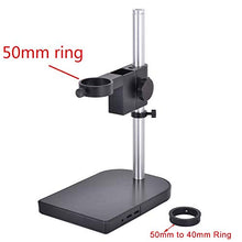 Load image into Gallery viewer, HAYEAR Lab Bracket Industry Stereo Digital Microscope Platform Camera Table Stand 50mm and 40mm Dual Ring Holder Gear
