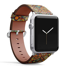 Load image into Gallery viewer, S-Type iWatch Leather Strap Printing Wristbands for Apple Watch 4/3/2/1 Sport Series (42mm) - Ethnic Floral Mandala Seamless Pattern Colorful Mosaic Background
