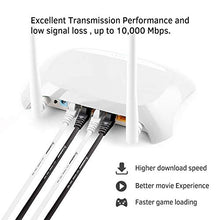 Load image into Gallery viewer, CableGeeker Cat7 Shielded Ethernet Cable 100ft (Highest Speed Cable) Flat Ethernet Patch Cable Support Cat5/Cat6 Network,600Mhz,10Gbps - Black Computer Cord + Free Clips and Straps for Router Xbox
