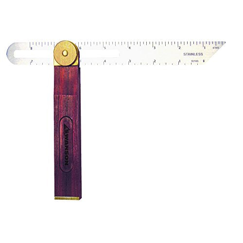 9 Inch Sliding T Bevel Brass Bound Hardwood Handle With Metric Marks (22 Cm)
