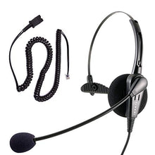 Load image into Gallery viewer, Headset Compatible with Cisco 7931G, 7940, 7941, 7942 Phone and Headset Adapter Combo - Noise Cancelling Mic Business Grade Economic Monaural Headset + RJ9 Headset Adapter
