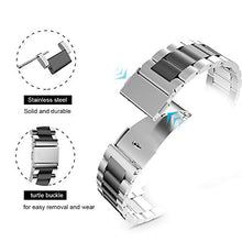 Load image into Gallery viewer, U191U Band Compatible with Apple Watch 38mm 42mm Stainless Steel Wristband Metal Buckle Clasp iWatch 40mm 44mm Strap Bracelet for Apple Watch Series 4/3/2/1 Sports Edition(Silver/Black, 42MM)
