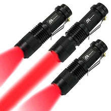 Load image into Gallery viewer, Ar Happy Online 3 Pack Ar 200 Zoomable 3 Modes Red Light Led Flashlight, Red Flashlight, Red Light F

