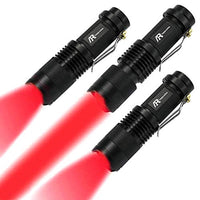 Ar Happy Online 3 Pack Ar 200 Zoomable 3 Modes Red Light Led Flashlight, Red Flashlight, Red Light F