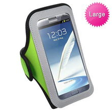 Load image into Gallery viewer, Large Vertical Pouch Sports Arm Band Phone Holder Mobile Device Cell (Lime Green)
