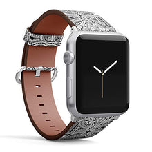 Load image into Gallery viewer, Q-Beans Watchband, Compatible with Big Apple Watch 42mm / 44mm, Replacement Leather Band Bracelet Strap Wristband Accessory // Maori Style Tattoo Good Pattern
