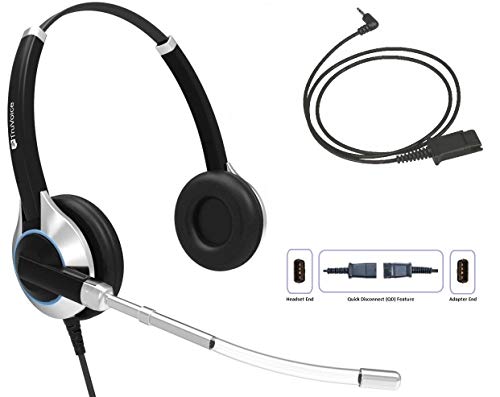 TruVoice HD-350 Deluxe Single Ear Headset with Noise Reduction Voice Tube and 2.5mm Adapter for Cisco SPA303, SPA502g, SPA504g, SPA508g, SPA509g, SPA514g, SPA525g and Phones with a 2.5mm Headset Port