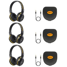 Load image into Gallery viewer, SIMOLIO 3 Pack Wireless IR Headphones for Honda &amp; Odyssey, CR-V, Accord, Pilot, Ridgeline, RDX, MDX, with Carrying Cases/AUX Cord, Share Port, 2 Channel Folding IR Car DVD Replacement Headsets
