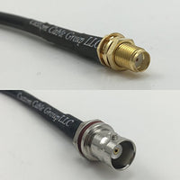 12 inch RG188 SMA FEMALE to BNC FEMALE SM BULKHEAD Pigtail Jumper RF coaxial cable 50ohm Quick USA Shipping