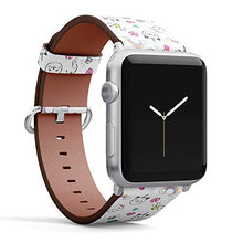Load image into Gallery viewer, S-Type iWatch Leather Strap Printing Wristbands for Apple Watch 4/3/2/1 Sport Series (42mm) - Cat Unicorn, Rainbow and Diamond Cute Pattern
