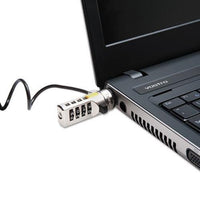 KMW 64684 WordLock Portable Combination Laptop Lock, 6ft Steel Cable, Black