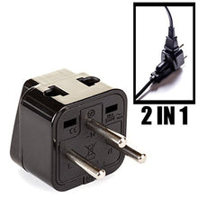 Load image into Gallery viewer, OREI 2 in 1 USA to Israel Travel Adapter Plug (Type H) - 4 Pack, Black

