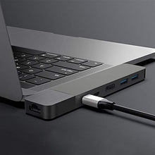 Load image into Gallery viewer, HyperDrive USB C Hub, Dual Type C Hub Adapter for MacBook Pro 13&quot; 15&quot;, 6-in-2 Multi-Port Thunderbolt USB-C Dongle with Gigabit Ethernet, 40Gb/s C-USB 100W, 5Gb/s Type-C 60W PD, 4K HDMI
