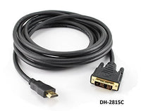 CablesOnline 15ft DVI-D Male to HDMI Male Single Link Monitor Cable (DH-2815C)