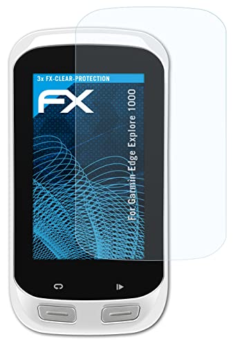atFoliX Screen Protection Film Compatible with Garmin Edge Explore 1000 Screen Protector, Ultra-Clear FX Protective Film (3X)
