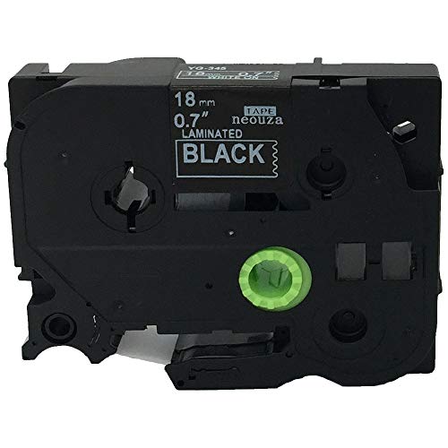 NEOUZA Compatible for Brother P-Touch Laminated Tze Tz Label Tape Cartridge 18mm (TZ-345 TZe-345 White on Black)