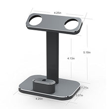 Load image into Gallery viewer, DHOUEA Compatible 2 in 1 Watch Stand Replacement for Apple Watch iWatch Charging Dock Station Stand Holder Aluminum Airpods Stand for Apple Watch Series 4 3 2 1 (38mm or 42mm) Airpods (Gray)
