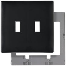 Load image into Gallery viewer, Legrand - Pass &amp; Seymour SWP2BKCC10, Toggle Screwless Wall Plate with Plastic Sub-plate, 2-gang, Black

