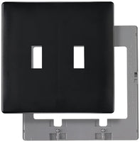 Legrand - Pass & Seymour SWP2BKCC10, Toggle Screwless Wall Plate with Plastic Sub-plate, 2-gang, Black