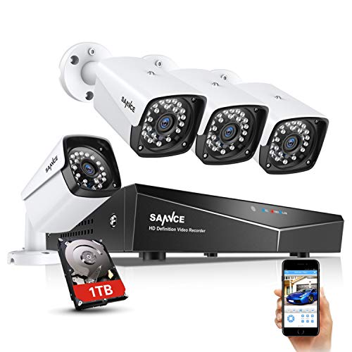 SANNCE 1080P xPOE Security Camera System with 1TB Hard Drive,4 Pcs 1920TVL Outdoor/Indoor CCTV Surveillance Cameras, Easy Installation, Real Plug & Play XPOE Network Home Video Surveillance System
