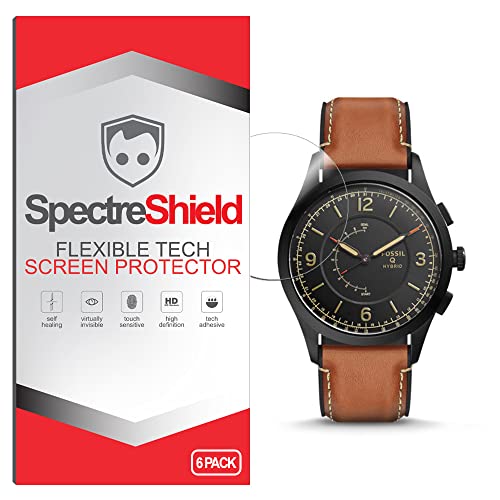 (6-Pack) Spectre Shield Screen Protector for Fossil Hybrid Smartwatch Q Activist Screen Protector Case Friendly Accessories Flexible Full Coverage Clear TPU Film