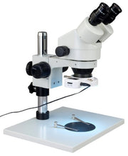 Load image into Gallery viewer, OMAX 7X-45X Zoom Binocular Stereo Microscope with Large Platform and 8W 54 LED Ring Light
