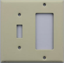 Load image into Gallery viewer, Ivory Wrinkle Two Gang Wall Plate - One Toggle Switch One GFI/Rocker Opening
