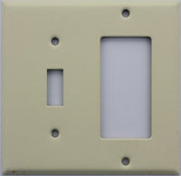 Ivory Wrinkle Two Gang Wall Plate - One Toggle Switch One GFI/Rocker Opening
