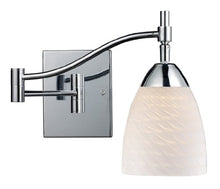 Load image into Gallery viewer, Elk 10151/1PC-WS Celina 1-Light Swing arm in Polished Chrome with White Swirl Glass
