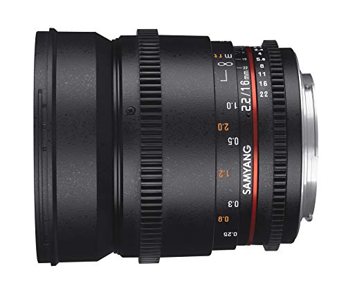 Samyang 16 mm T2.2 VDSLR II Manual Focus Video Lens for Nikon DSLR Camera