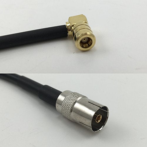 12 inch RG188 SMB FEMALE ANGLE to DVB TV Pal Female Pigtail Jumper RF coaxial cable 50ohm Quick USA Shipping