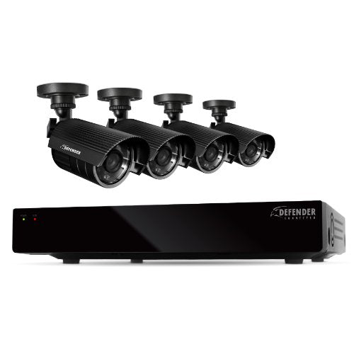 Defender Connected 8CH H.265 500BG Smart Security DVR with 4 x 480TVL 75ft Night Vision Indoor/Outdoor Cameras - 21022