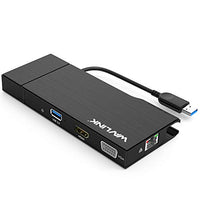 WAVLINK Universial Travel USB 3.0 Dock Dual Display HDMI & VGA with Gigabit Ethernet, USB 3.0 Port, Removable Card Reader, HDMI up to 2560x1440 and VGA 1920x1200