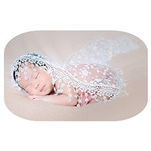 Load image into Gallery viewer, Newborn Boy Girl Photography Props Newborn Wraps Baby Photo Shoot Outfits Wrap Lace Yarn Cloth Blanket, white, 0-12 Month
