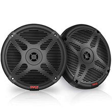 Load image into Gallery viewer, 6.5 Inch Bluetooth Marine Speakers - 2-way IP-X4 Waterproof and Weather Resistant Outdoor Audio Dual Stereo Sound System with 600 Watt Power and Low Profile Design - 1 Pair - Pyle PLMRBT65B (Black)

