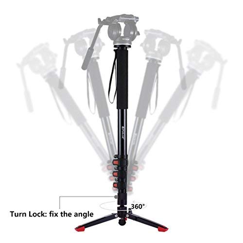 PULUZ 2 in 1 Four Sections Telescoping Aluminum-Magnesium Alloy Self-Standing Monopod Tripod with Removable Support 360Rotation Base Bracket - Shoulder/Carrying Bag Included