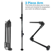 Load image into Gallery viewer, LS Photography 3 Section Single Articulated Arm Camera Mount Bracket with 5/8&quot; &amp; 1/4&quot; Stud for Photo and Video Studio, LGG705

