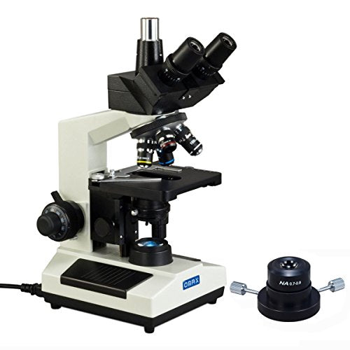 OMAX M837ZL-A191 Dry Darkfield 40X-2500X High Power Replaceable LED Light Trinocular Blood Analysis Compound Biological Microscope