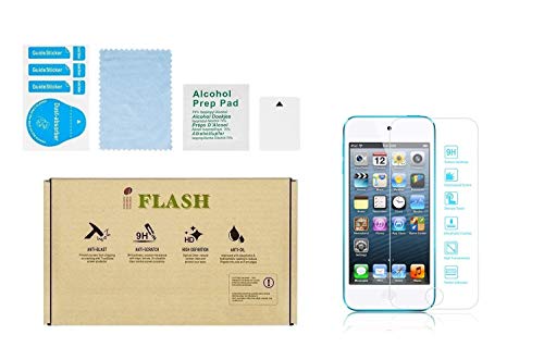 iFlash 3 Pack of Premium Tempered Glass Screen Protector For Apple iPod Touch 5th/6th Generation - Transparent Crystal Clear / 2.5D Rounded Edges / 9H Hardness / Scratch Proof / Bubble Free / Oleopho
