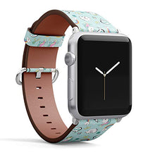 Load image into Gallery viewer, Compatible with Small Apple Watch 38mm, 40mm, 41mm (All Series) Leather Watch Wrist Band Strap Bracelet with Adapters (Beautiful Unicorns Pop Art On)

