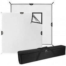 Load image into Gallery viewer, Westcott 4x4&#39; Scrim Jim Cine Kit, Includes 3/4-Stop Diffuser, Silver/White Bounce Fabric, 4X 46 Frame Tube, 4X 2D Corner Frame Connector
