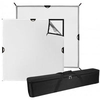 Westcott 4x4' Scrim Jim Cine Kit, Includes 3/4-Stop Diffuser, Silver/White Bounce Fabric, 4X 46 Frame Tube, 4X 2D Corner Frame Connector